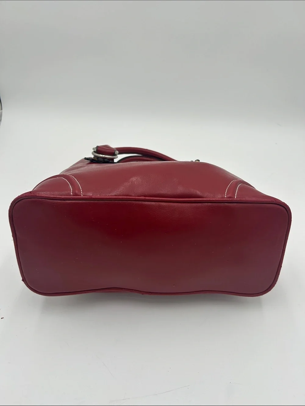 Y2K Tommy Hilfiger Classic Red Soft Leather Satchel Handbag